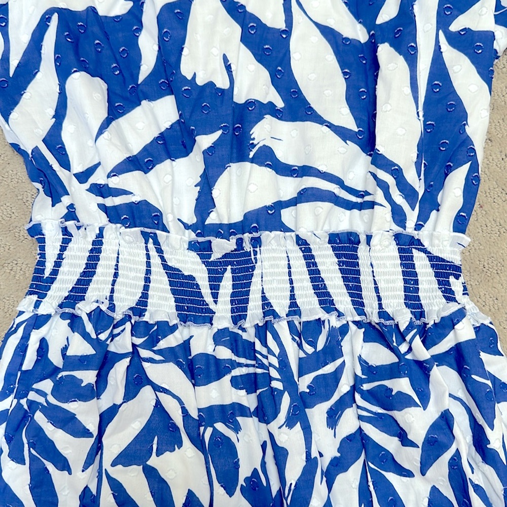 Chico's Flutter Sleeved Cobalt Blue and White Maxi Dress - Picture 5 of 7